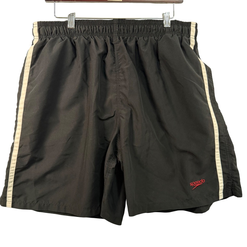Vintage 90s‎ Y2K Speedo XL Swim Trunks Shorts Striped Mesh Lined Sporty Athletic